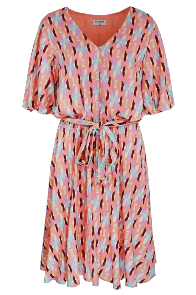 LYSA DRESS 25ZFSF03 FLOWER PEACH/PALE PLUM